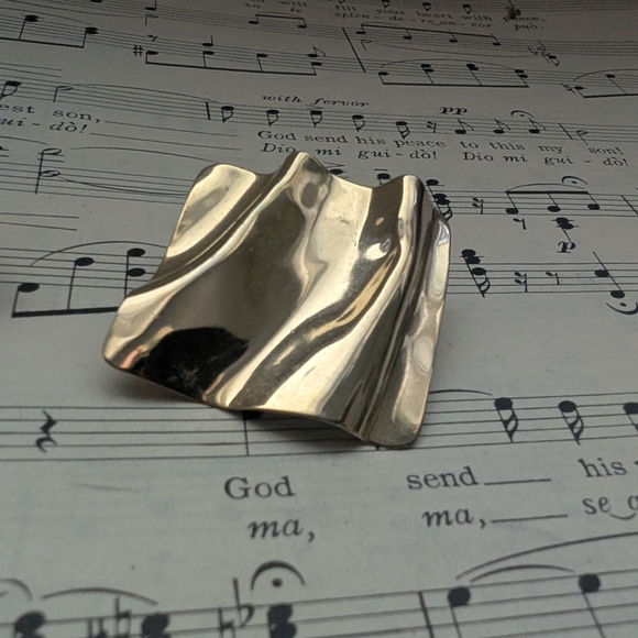 Goldtone Wave Earrings - Picture 3 of 7